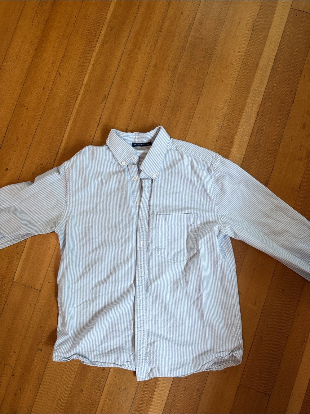 Brandy Melville Light Blue & White Striped Button-Down Shirt